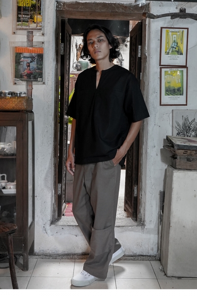 Kurta Short Sleeve Garang, Black